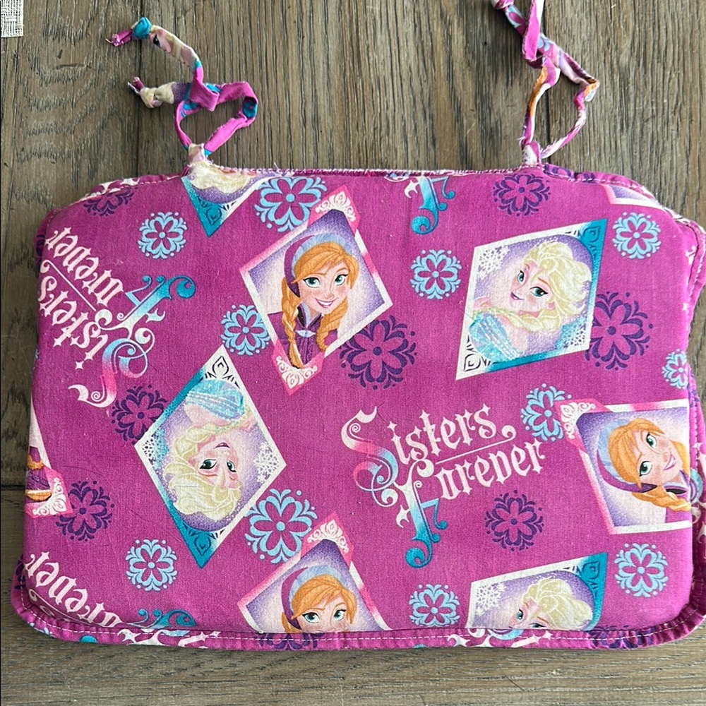 Purple Frozen 'Sisters Forever' handmade seat cushion